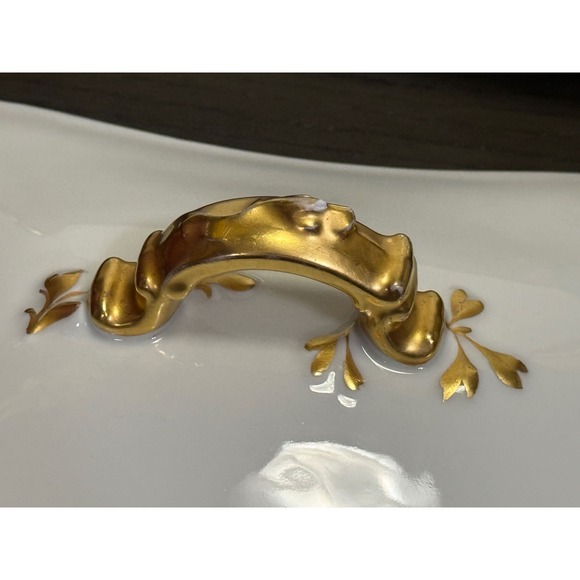 Antique Haviland & Co Limoges White Gold Gilt Porcelain Covered Vegetable Tureen - Picture 9 of 13